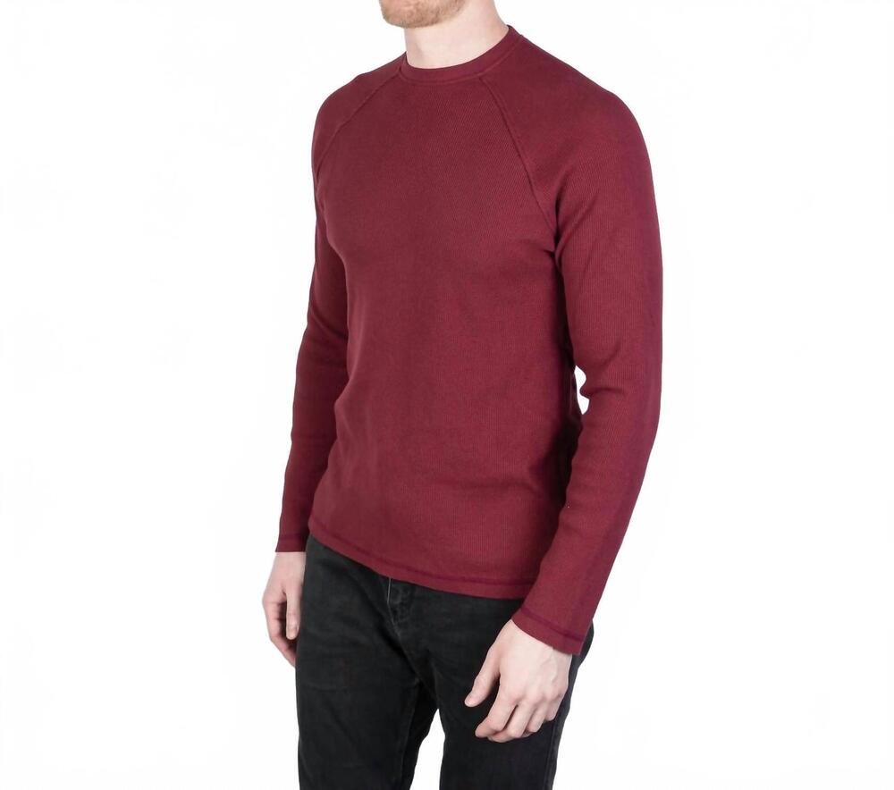 NEW JUDE NEALE rogan sleeve waffle top in heretic